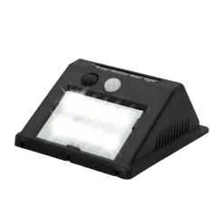 Aplique solar Aktive 8 LED sensor de movimiento negro 12,4x9,5x5 cm