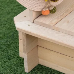 Arenero infantil Outsunny con toldo ajustable +3A natural 121x106x106 cm