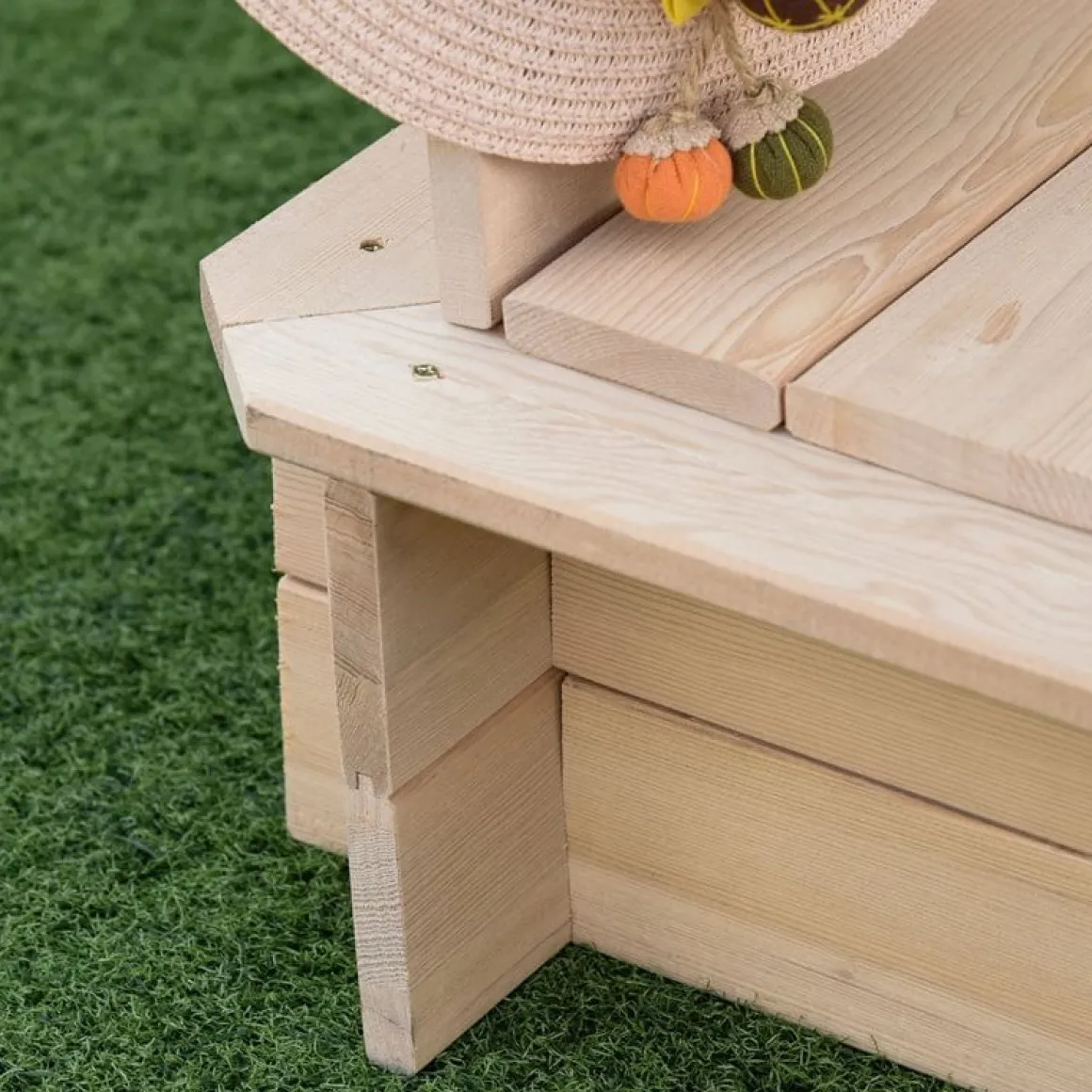 Arenero infantil Outsunny con toldo ajustable +3A natural 121x106x106 cm