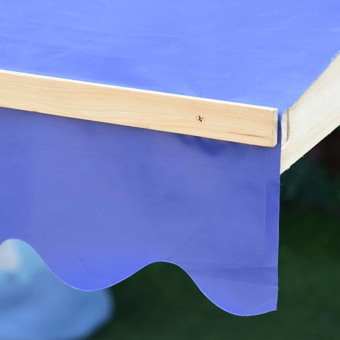 Arenero infantil Outsunny con toldo ajustable +3A azul 120x120x120 cm