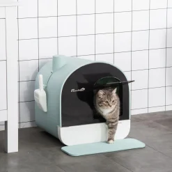 Arenero para gatos Mawi PawHut bandeja extraíble + filtros 47x43x44 cm