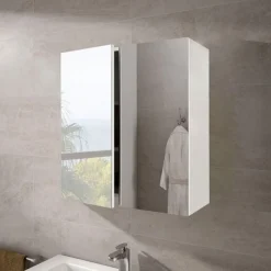 Armario 2 puertas con espejo Camerino blanco 65x60x21 cm