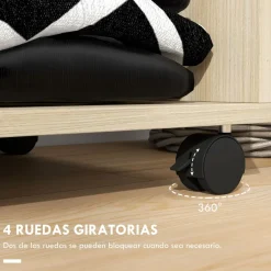 Armario abierto Kirk Homcom 1 barra + 2 estantes + ruedas 128x60x40 cm