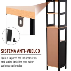 Armario alto de baño con estantes blanco 144,3x30x30 cm