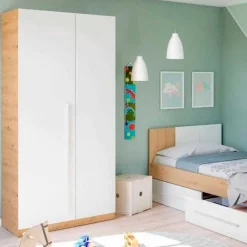 Armario Ambient 2 puertas roble nodi/blanco artik 200x90x52 cm