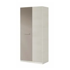 Armario Ares Plus 2 puertas con barra + 3 estantes blanco/basalto 200x90x52 cm