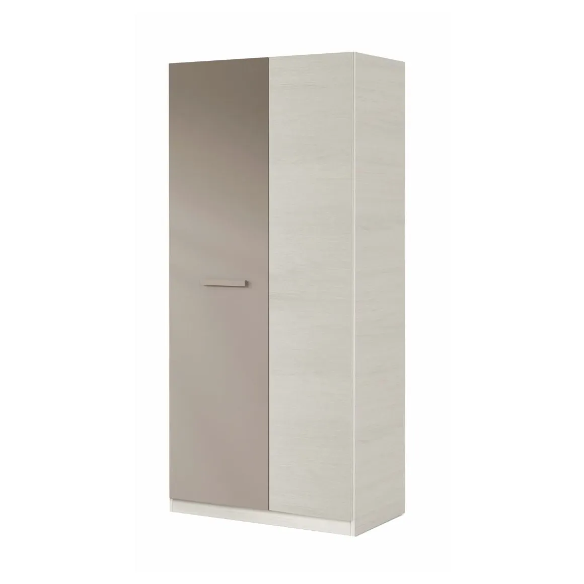 Armario Ares Plus 2 puertas con barra + 3 estantes blanco/basalto 200x90x52 cm