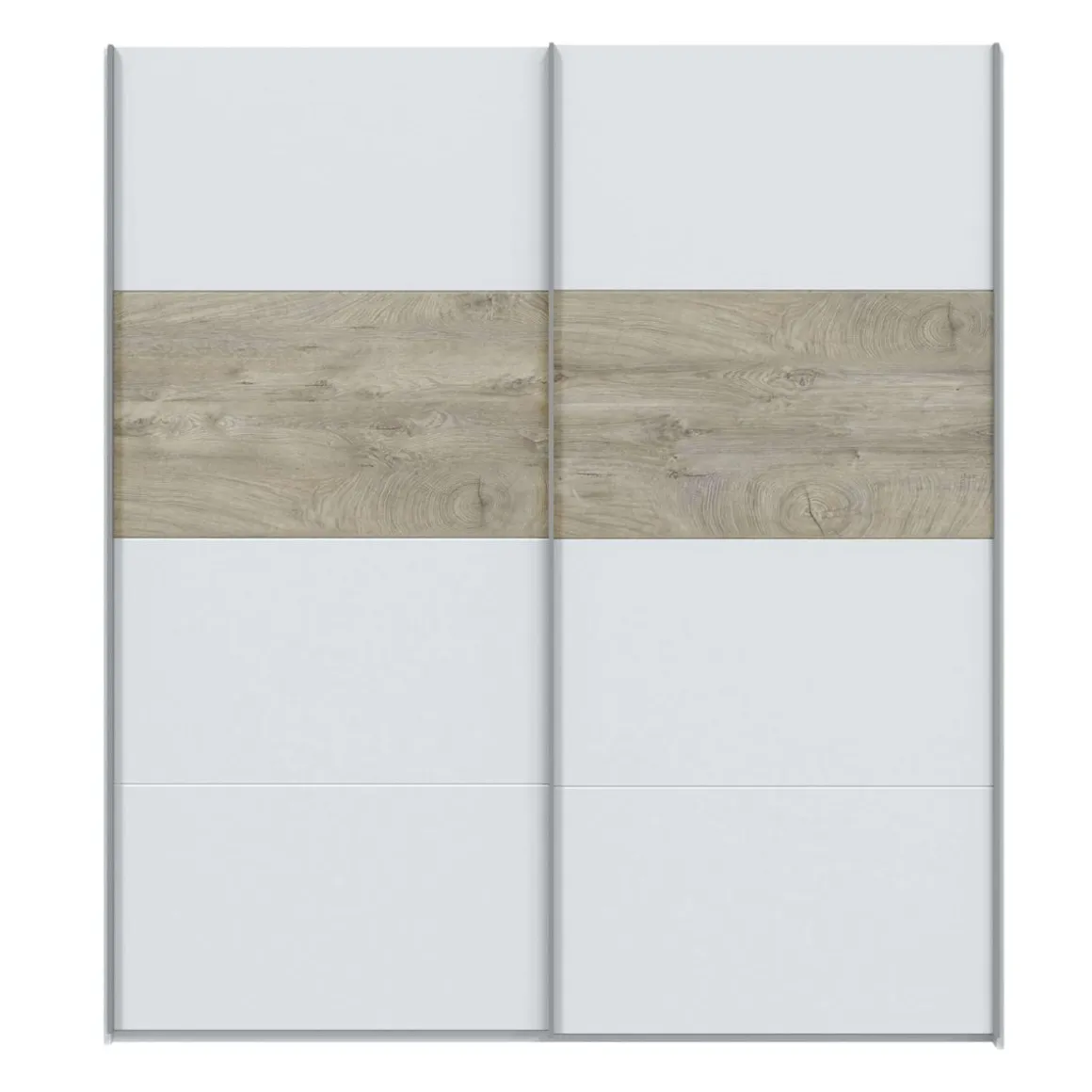 Armario Arya 2 puertas correderas blanco artik/roble Alaska 200x180x60 cm