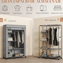 Armario Aurora Homcom 6 estantes 162,5x103x43 cm