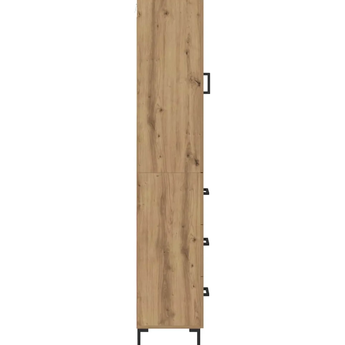 Armario auxiliar Adrianne 1 puerta + 3 cajones roble 180x34,5x34 cm