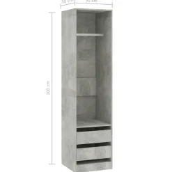 Armario auxiliar Arco 2 cajones + barra para colgar 200x50 cm