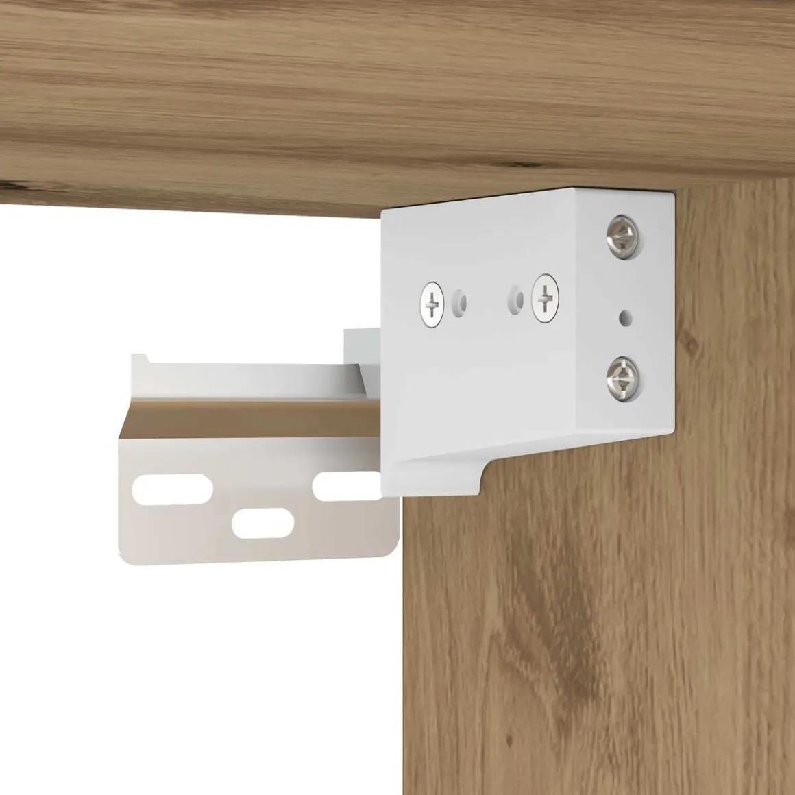 Armario auxiliar Babi 2 puertas + 2 cajones + 3 estantes roble 180x69,5x32,5 cm