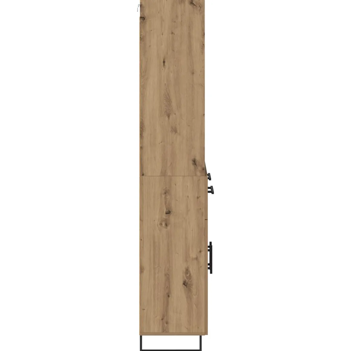 Armario auxiliar Babi 2 puertas + 2 cajones + 3 estantes roble 180x69,5x32,5 cm