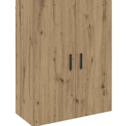 Armario auxiliar Carla 3 estantes + 2 cajones + 2 puertas roble 180x69,5x34 cm