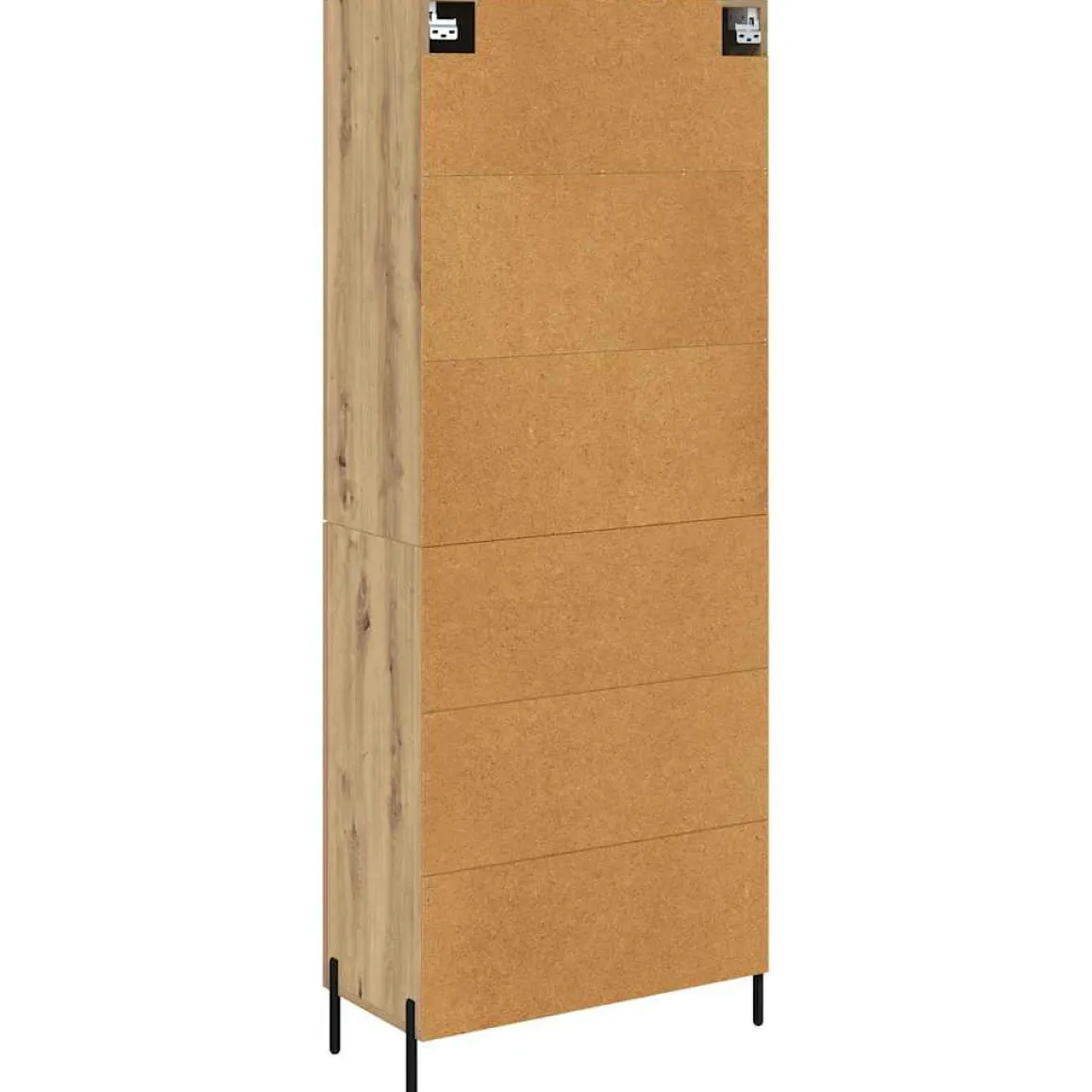 Armario auxiliar Carla 3 estantes + 2 cajones + 2 puertas roble 180x69,5x34 cm