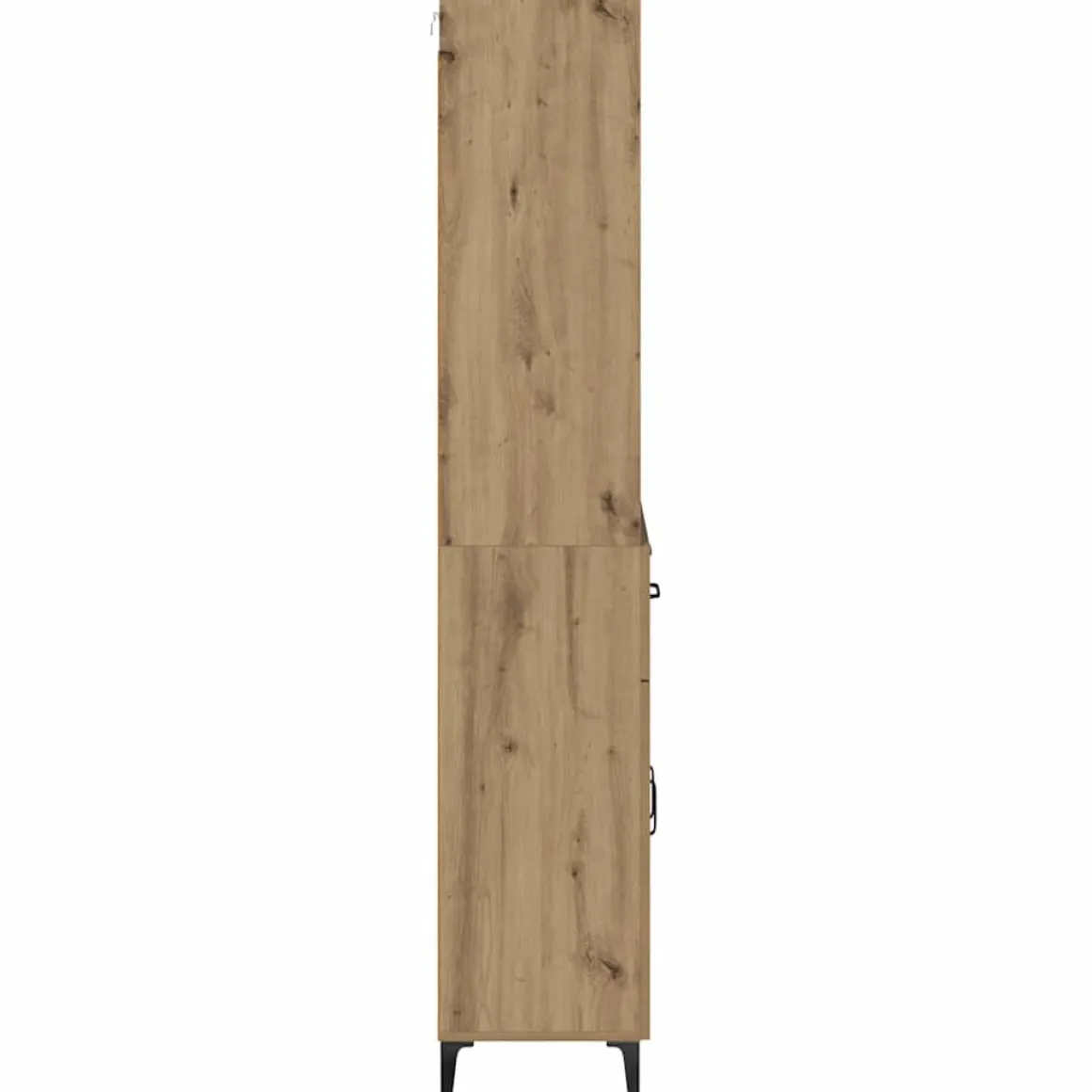 Armario auxiliar Carla 3 estantes + 2 cajones + 2 puertas roble 180x69,5x34 cm