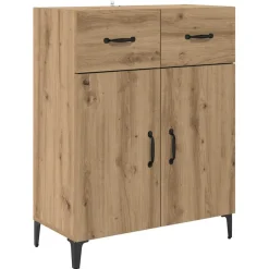 Armario auxiliar Carla 3 estantes + 2 cajones + 2 puertas roble 180x69,5x34 cm