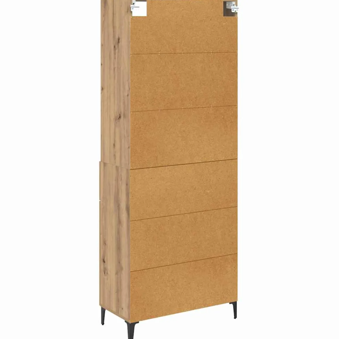 Armario auxiliar Carla 3 estantes + 2 cajones + 2 puertas roble 180x69,5x34 cm