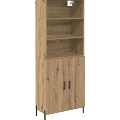 Armario auxiliar Caterina 2 puertas + 3 estantes roble 180x69,5x32,5 cm
