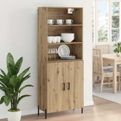 Armario auxiliar Caterina 2 puertas + 3 estantes roble 180x69,5x32,5 cm
