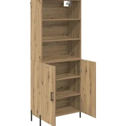Armario auxiliar Caterina 2 puertas + 3 estantes roble 180x69,5x32,5 cm