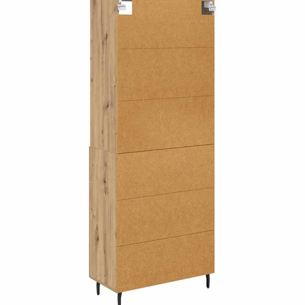 Armario auxiliar Caterina 3 estantes + 2 cajones + 2 puertas roble 180x69,5x32,5 cm