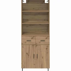Armario auxiliar Caterina 3 estantes + 2 cajones + 2 puertas roble 180x69,5x32,5 cm