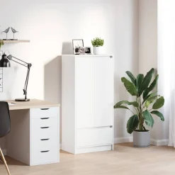 Armario auxiliar Celeste doble puerta + cajón blanco 119,5x55,5x34 cm