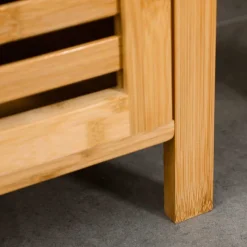 Armario auxiliar de baño Dune Kleankin 2 estantes + 1 armario bambú 120x32,9x29,9 cm