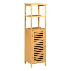 Armario auxiliar de baño Dune Kleankin 2 estantes + 1 armario bambú 120x32,9x29,9 cm
