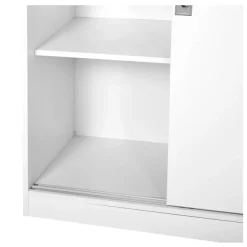 Armario auxiliar de oficina Homcom 2 puertas 3 estantes blanco 120x80x40 cm