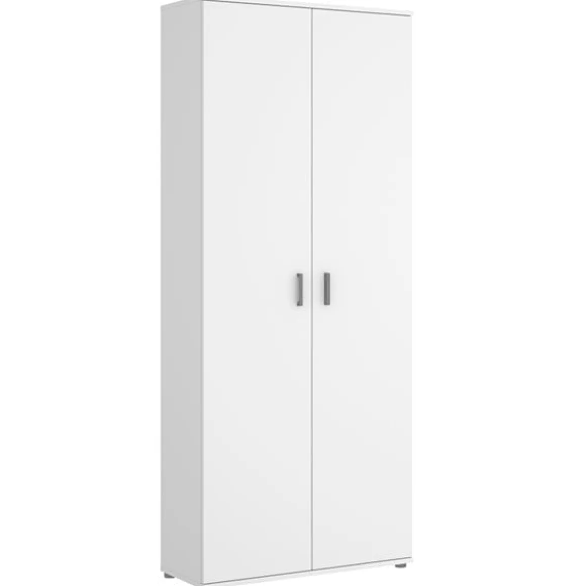 Armario auxiliar Fit 4 compartimentos con escobero abatibles blanco 190x78x35 cm