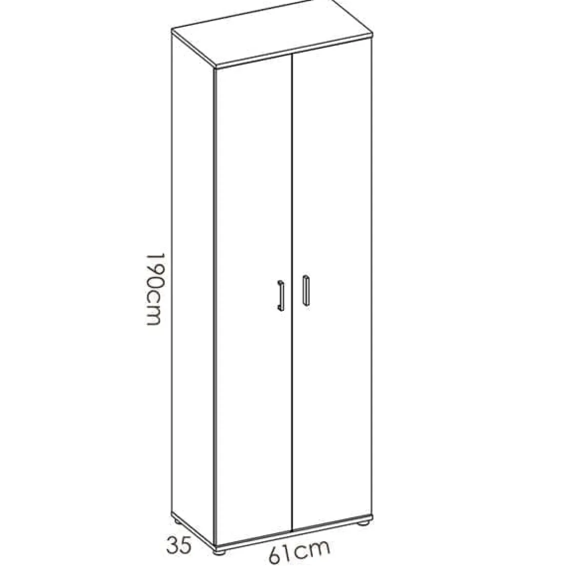 Armario auxiliar Fit 8 compartimentos blanco 190x61x35 cm