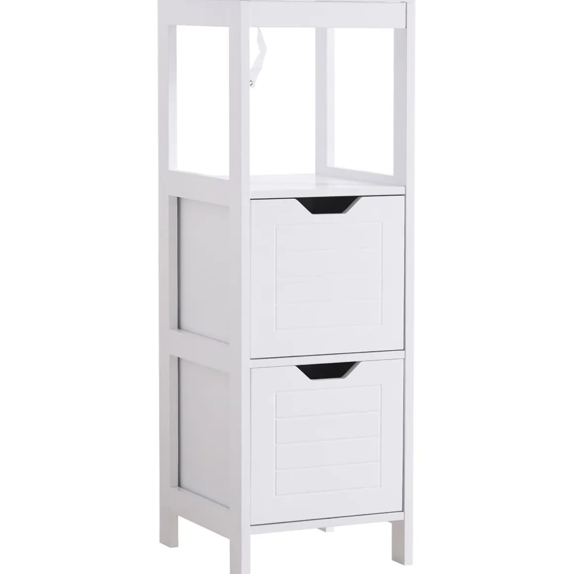 Armario auxiliar Folk Kleankin 2 cajones + estante blanco 89x30 cm