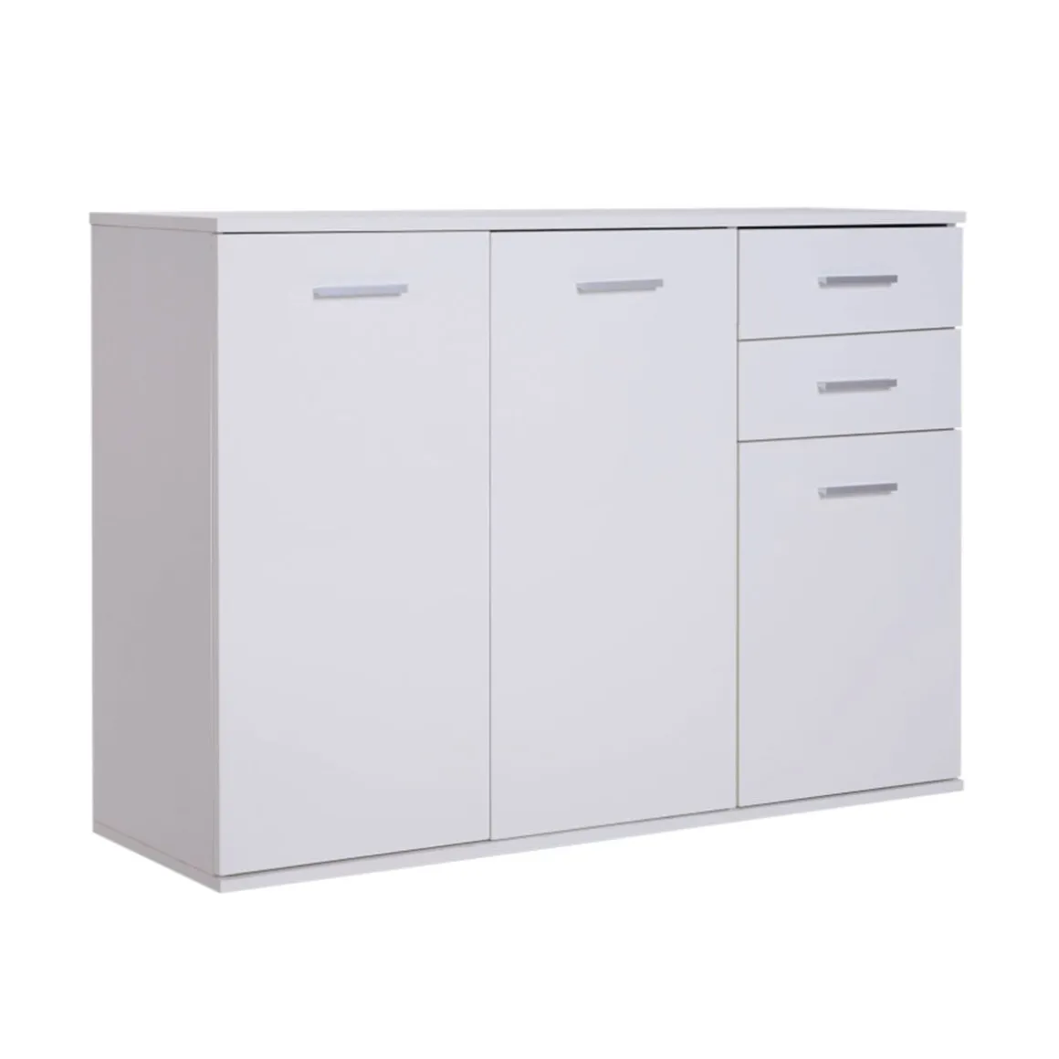 Armario auxiliar Homcom 3 armarios + 2 cajones blanco 76x106x35 cm