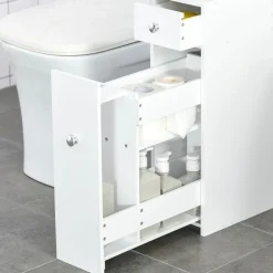 Armario auxiliar Lohia Homcom 2 cajones blanco 58x17x48 cm