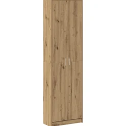 Armario auxiliar Melihe 4 estantes natural 189x55x25 cm