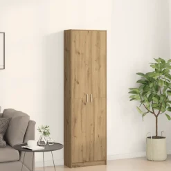 Armario auxiliar Melihe 4 estantes natural 189x55x25 cm