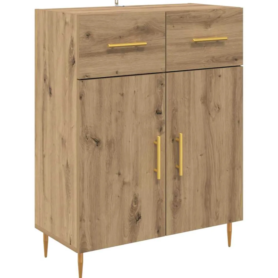Armario auxiliar Mercedes 4 puertas + 2 cajones roble 180x69,5x34 cm