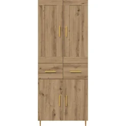 Armario auxiliar Mercedes 4 puertas + 2 cajones roble 180x69,5x34 cm