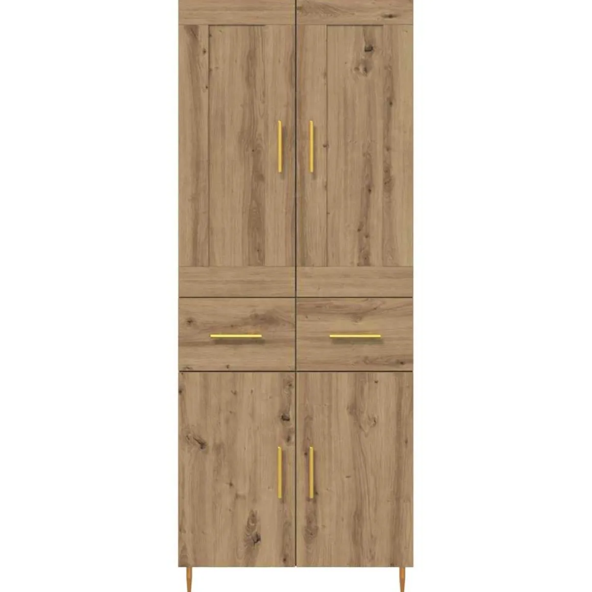 Armario auxiliar Mercedes 4 puertas + 2 cajones roble 180x69,5x34 cm