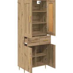 Armario auxiliar Mercedes 4 puertas + 2 cajones roble 180x69,5x34 cm