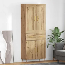 Armario auxiliar Mercedes 4 puertas + 2 cajones roble 180x69,5x34 cm
