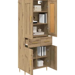 Armario auxiliar Mercedes 4 puertas + 2 cajones roble 180x69,5x34 cm