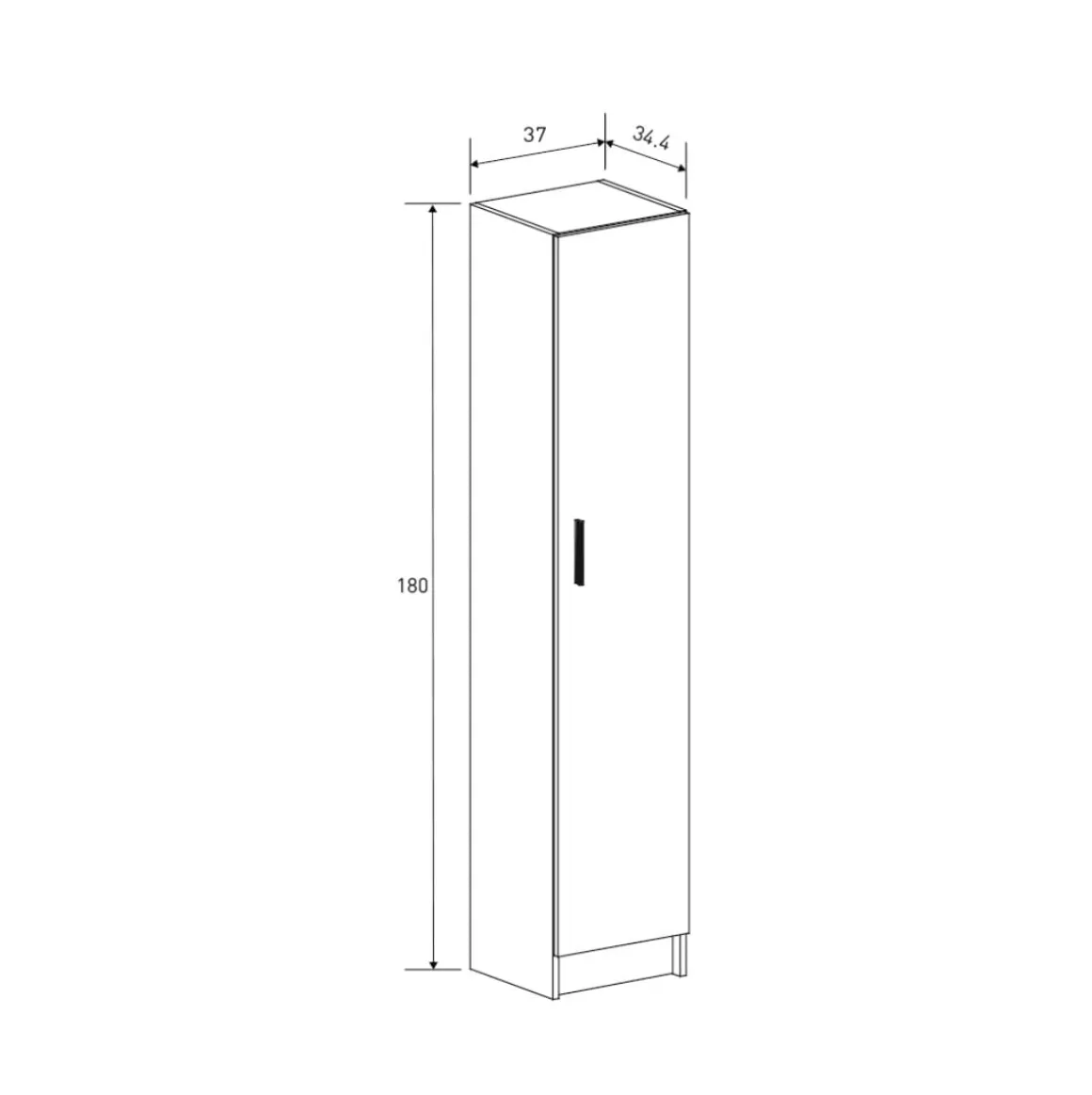 Armario auxiliar New Aura 4 compartimentos 180x37x34,4 cm