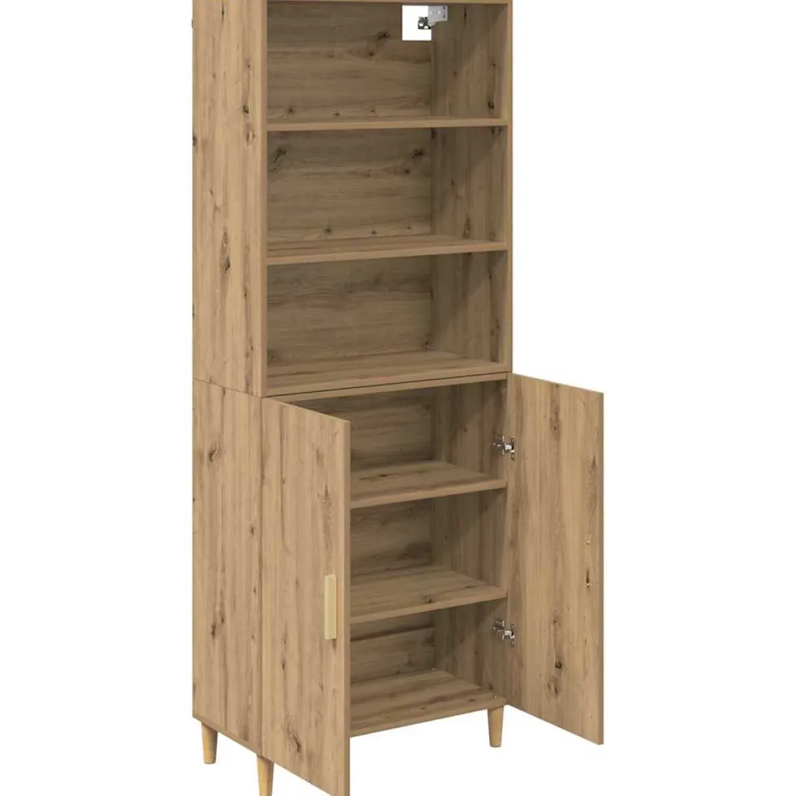 Armario auxiliar Nuria 2 puertas + 3 estantes roble 180x69,5x34 cm