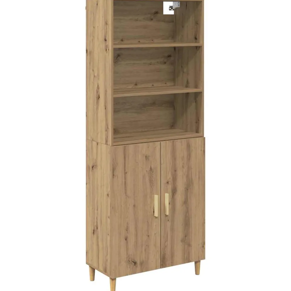 Armario auxiliar Nuria 2 puertas + 3 estantes roble 180x69,5x34 cm