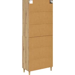 Armario auxiliar Nuria 2 puertas + 3 estantes roble 180x69,5x34 cm