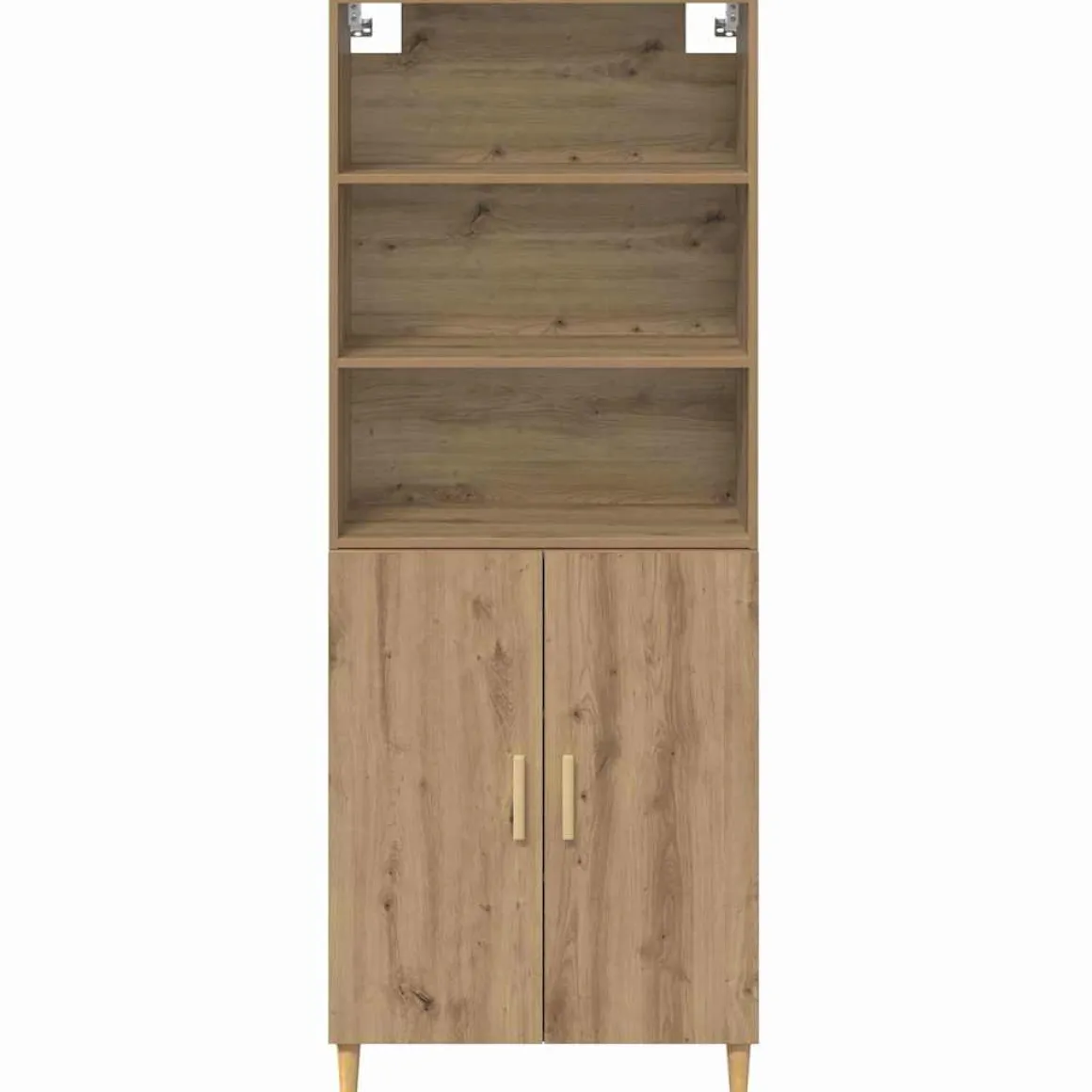 Armario auxiliar Nuria 2 puertas + 3 estantes roble 180x69,5x34 cm