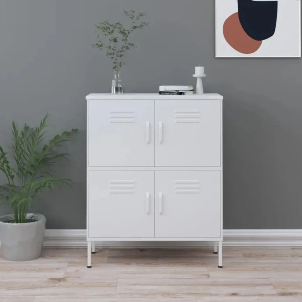 Armario auxiliar Offix 4 puertas con 2 estantes 101,5x80x35 cm